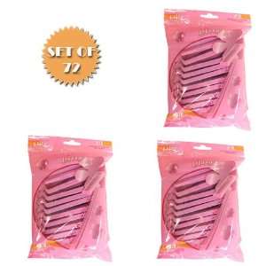  LADIES TWIN BLADE DISPOSABLE SHAVERS (72 PACK PINK 