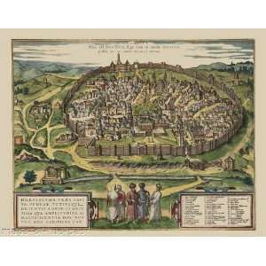  JERUSALEM ISRAEL THE HOLY CITY MAP 1575