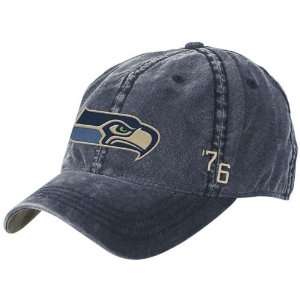 Reebok Seattle Seahawks Navy Blue Overdye Flex Slouch Hat  
