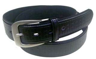 Mens Leather Basket Weave Dress Belt Black Brown New  