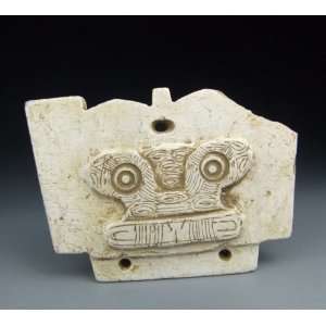 Carved Axe Jade Funeral Object with Mask Pattern from Liangzhu Culture 