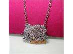 High quality black crystal hello kitty necklace L87  