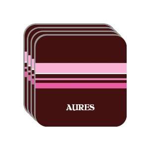 Personal Name Gift   AURES Set of 4 Mini Mousepad Coasters (pink 