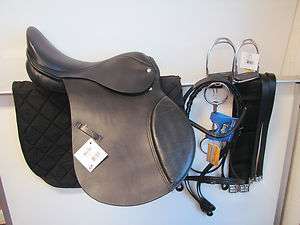 17 AP Equiroyal Ltr English Saddle Package Pad Bridle Leathers Irons 