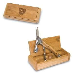  Oakland Raiders Elan Corkscrew with Bamboo Carrying Case 