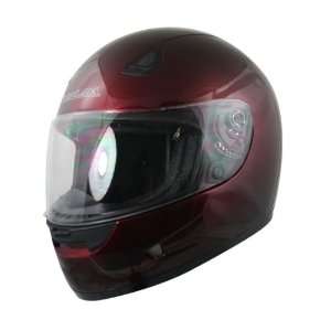  Hawk DOT Approved Solid Wine Motorcycle Helmet   Size 