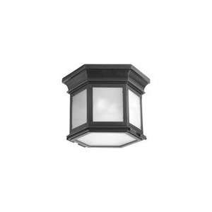 Small Club Hexagonal Flush Mount in Bronze with Clear Glass by Visual 