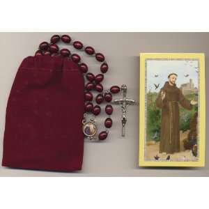  St Saint Francis with Bird 3rd Class Relic Rosary with 