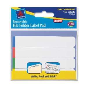 Avery Dennison 22027 Removable Label Pads, 2/3 x 3 7/16, White w 