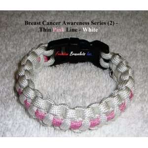   Bracelet   Breast Cancer Awareness Series (2)   Thin Pink Line / White