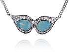 Masquerade Mask Alien Sunglasses Blue Opal Swarovski Crystal 