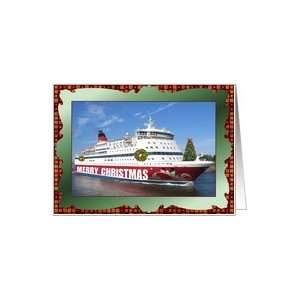  Merry Christmas Cruise Line, Decorated Ship Card Health 