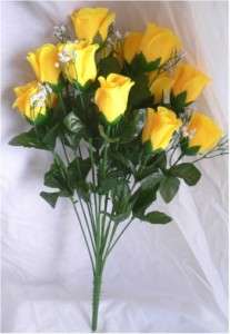 84 YELLOW Long Stem Silk Rose Buds Wedding Flowers  