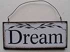 New Word Wooden Hanging Sign Dream Sleep Rustic Chic Bedroom Home 