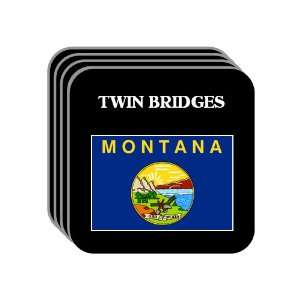  US State Flag   TWIN BRIDGES, Montana (MT) Set of 4 Mini 