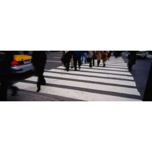  Group of People Crossing at a Zebra Crossing, New York 