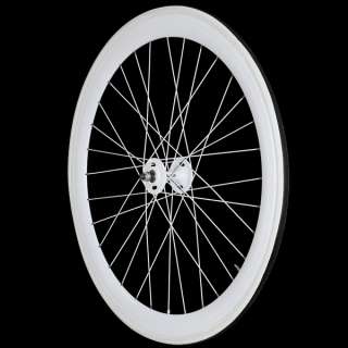 Fixie Freewheel Track Wheel Wheelset Deep V White+Tyres  