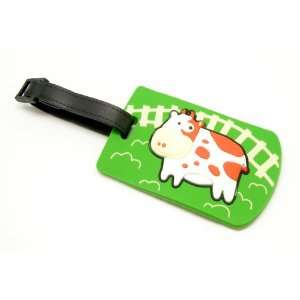  Travel Accessory Personalized Rubber Luggage Tag Green Cow 