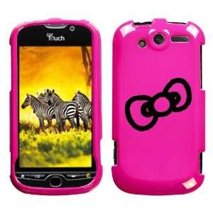  HTC MYTOUCH 4G BLACK BOW OUTLINE ON A PINK HARD CASE COVER 