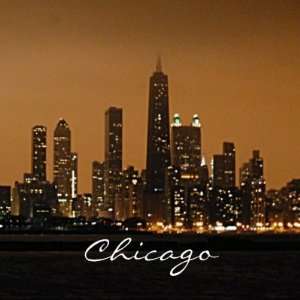  Chicago Skyline at night at John Hancock Center Fridge 