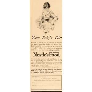  1913 Vintage Ad Nestles Baby Food Infant Diet Mother 
