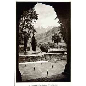 1938 Print Kashmir Shalimar Water Gardens India Bagh Srinagar Mugal 