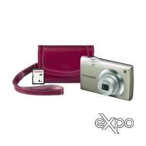  Nikon Coolpix S4000 12MP Digital Camera Bundle (Silver 