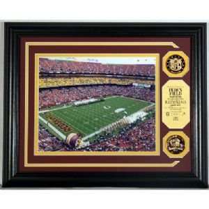 Washington Redskins FEDEX Field NFL Stadium Photo Mint w/ 2 24KT Gold 