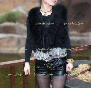 farms turkey fur black wrap vest/waistcoat/cape gilet  