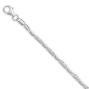  Sterling Silver 20 Inch 8 Sided Baht Chain Necklace 2.2mm 