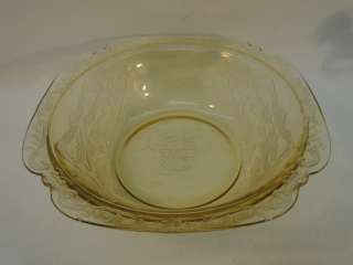   GLASS~MADRID SERVING BOWL LARGE FRUIT BERRY AMBER FEDERAL  