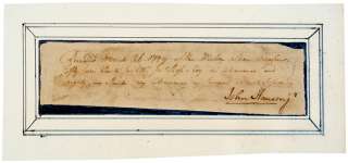 JOHN HANSON, JR.Signed 1779 Document, Pay Receipt  