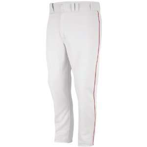White Youth Pro Style Cool Base HD Baseball Pants with Scarlet Piping 