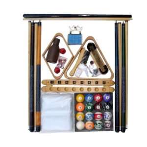   Pool Table Accessory Kit W/ Marble   Swirl Style Balls: Sports
