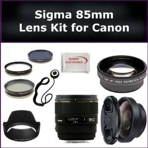 : Sigma 85mm Lens, 0.45X Wide Angle Lens, 2X Telephoto Lens, Lens 