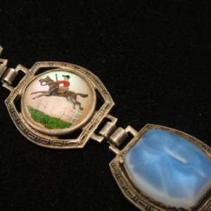 Essex Crystals Art Glass Sterling Silver Bracelet Vintage  