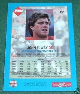1992 Collectors Edge John Elway Promo #TS1  