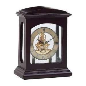  72D Kassel Linden Wood Table Clock with Gold Tone