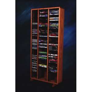  Solid Oak DVD Storage Rack 128 Capacity: Electronics