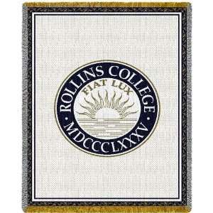  Rollins College Seal Jacquard Woven Throw   69 x 48 