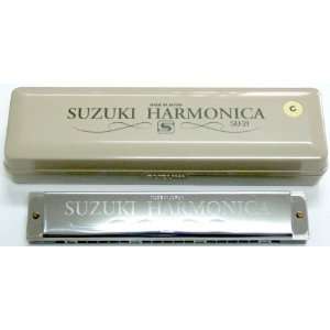  Suzuki 2 Timer Tremolo Traditional 21 Hole Dual Note Harmonica 