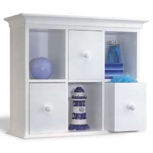 Wall Cabinet   6 Cubby with 3 Drawers (White) (18H x 7.12D x 15W 
