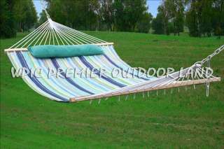 New Quilted Hammock Hammocks w Pillow   Blue Stripe 01  