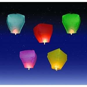  Wish Lanterns   Multicoloured Sky Lanterns   10 Pack: Toys 