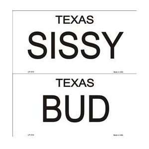   Bud and Sissy Texas License Plates Tags Urban Cowboy: Everything Else