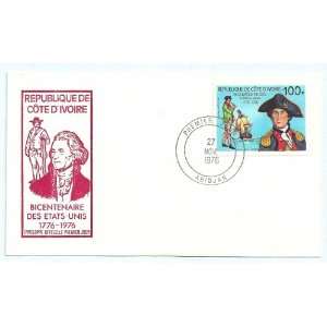 Republique De Cote DIvoire 1776 1976 First Day Cover Cancelled Stamp 