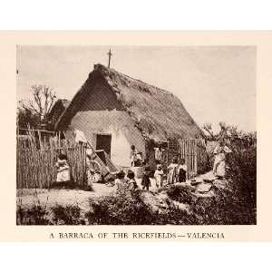  1929 Halftone Barraca Ricefields Valencia Spain Tent Hut 