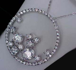 Celebrity style BIG & BOLD 11 carats cz CIRCLE PENDANT  