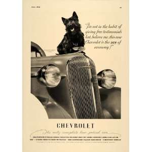   Ad Chevrolet Motorcars Duncan Dhu Scottish Terrier   Original Print Ad