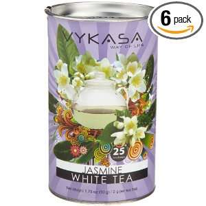 Vykasa Way of Life Jasmine White Tea, 25 Count Tea Bags (Pack of 6 
